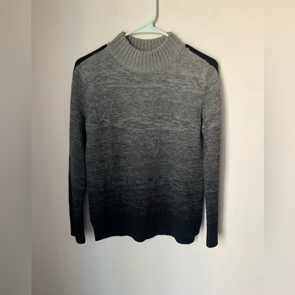 Athleta Sunset Merino Wool Grey Ombre Sweater Mock Turtleneck Size XS - Picture 1 of 7